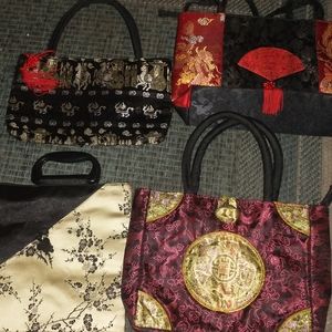 Collection of 4 Oriental Style Handbags